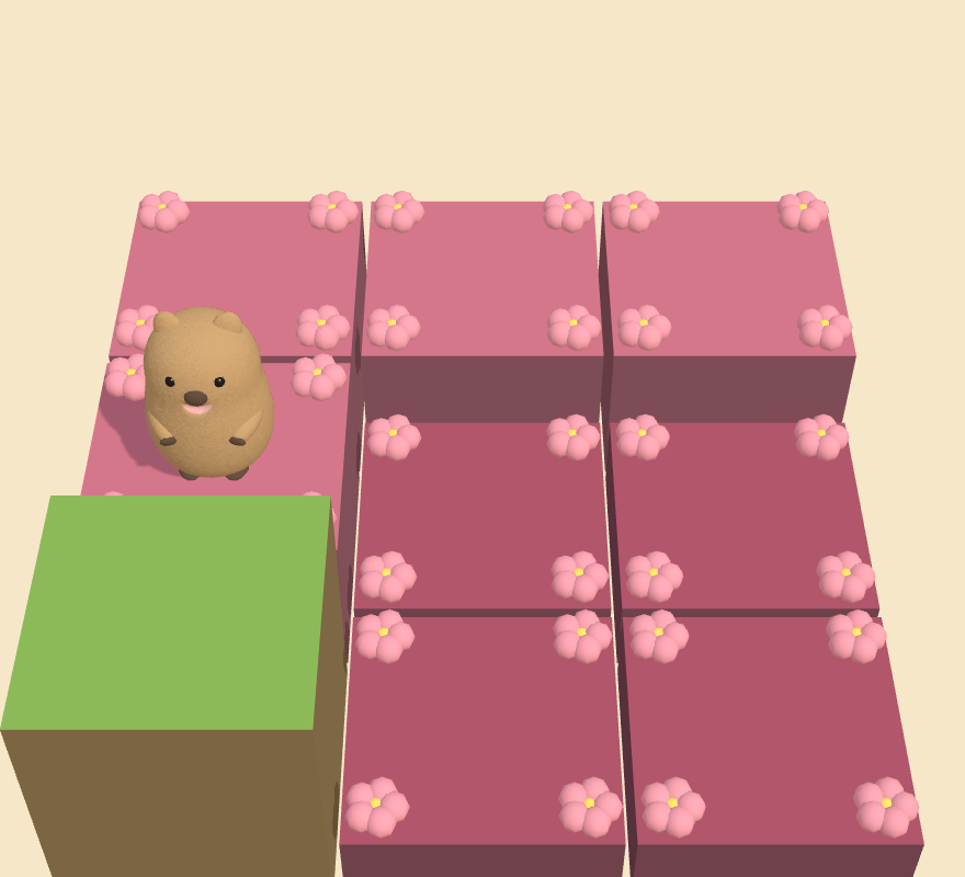 花のさいた庭を あるく クォッカ